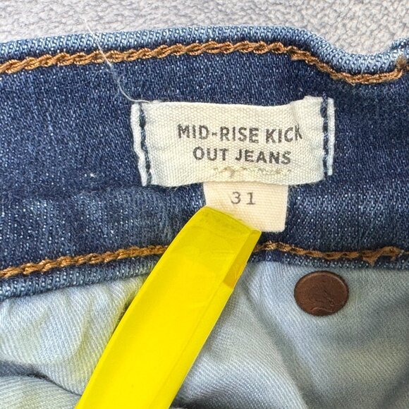 Madewell Mid Rise Kick Out Jeans Womens 31 Blue Denim Pants 26" Inseam - Picture 4 of 12